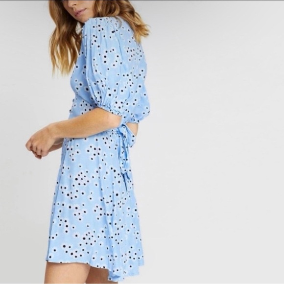 Faithfull the Brand x Revolve Blue Daisy Print Mini Dress size 4 - Picture 2 of 10